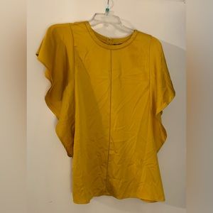 Gold Cropped Sleeve Blouse